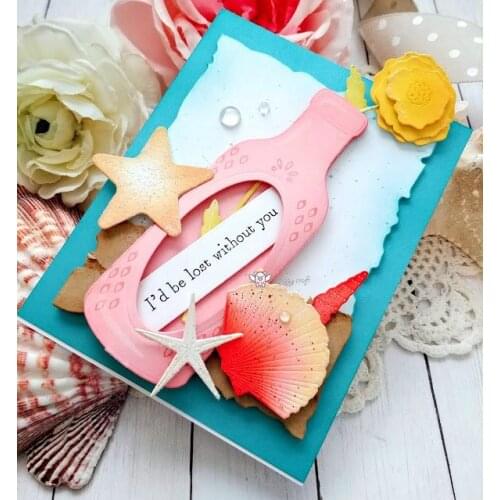 Mmao Crafts Metal Steel Cutting Dies Message in a Bottle Card Stencil For DIY Scrapbooking Paper/photo Cards Embossing Dies