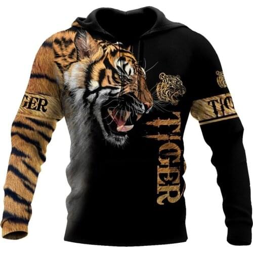 Fashion Autumn Hoodies Premium Tiger Skin 3D Printed Mens Sweatshirt Unisex Pullover Casual Jacket