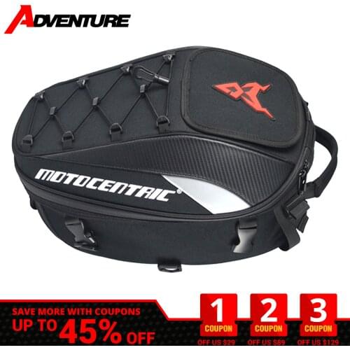 MOTOCENTRIC Motorcycle Bag Waterproof Reflective Carbon Fiber Rear Seat Bag Motorcycle Equipment Rainproof Saddle Bag Backpack