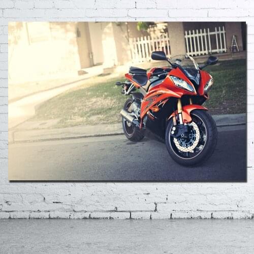 Yamahaa motorcycle Red Car Wallpaper Wall Art Poster Canvas Cloth Printed Decorative paintings