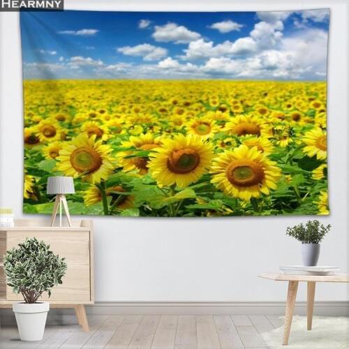 Sunflowers Tapestry Wall Hanging Decor Christmas Wall Tapestry Show Piece For Home Decoration Camping Tent Travel Sleeping Pad