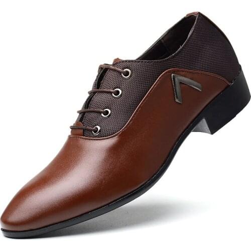 New Mens Vogue British Style Pointed Toe Wedding Business Leather Formal Dress Shoes Summer Flats Shoes Oxfords Men rty6