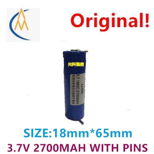 New genuine 3.7V polymer lithium rechargeable battery 18650 2700mah PCB equipment solder pad full capacity