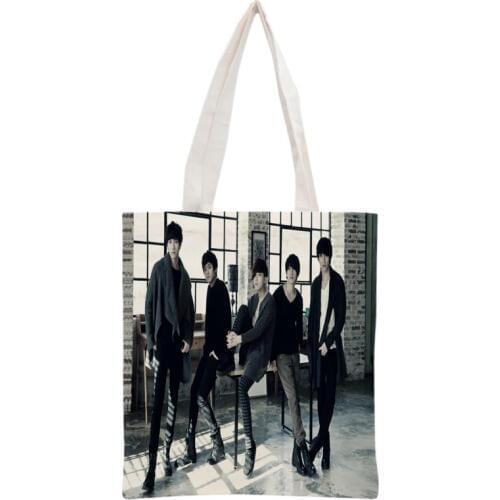 New arrived custom KPOP FTISLAND printed canvas tote bag women handbag beach travel bag portable shopping bag