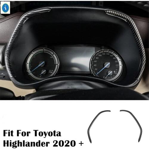Instrument Gauge Panel Cover Dashboard Trim Garnish Strip Fit For Toyota Highlander 2020 - 2022 Carbon Fiber Look Accessories