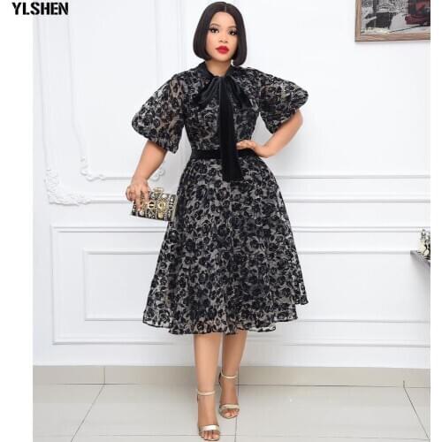 African Dresses For Women African Clothes Africa Dress Flower Print Vestido Dashiki Clothing Ankara Plus Size Africa Woman Dress
