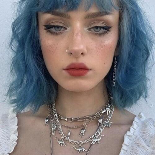 Fashion Harajuku Dinosaur Pendant Goth Punk Choker Necklace for Men Women egirl Metal Neck Chain Hip Hop Choker collars Jewelry