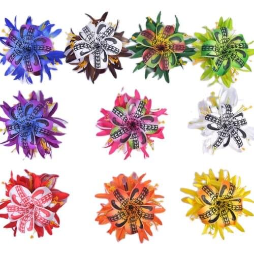 MIXED COLOR Free Shipping 50pcs/Lot HC00047 10Color Foam Flower W Spider Lily Hair Claw Women Accessories Hawaii Tropical Flower
