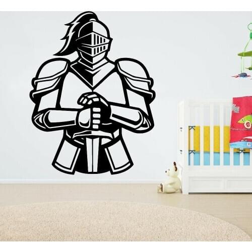 Luxuriant Warrior Wall Sticker Cartoon Style Vinyl Home Interior Removable Wall Decals Home Decor Nursery Boys Kids Room Z416