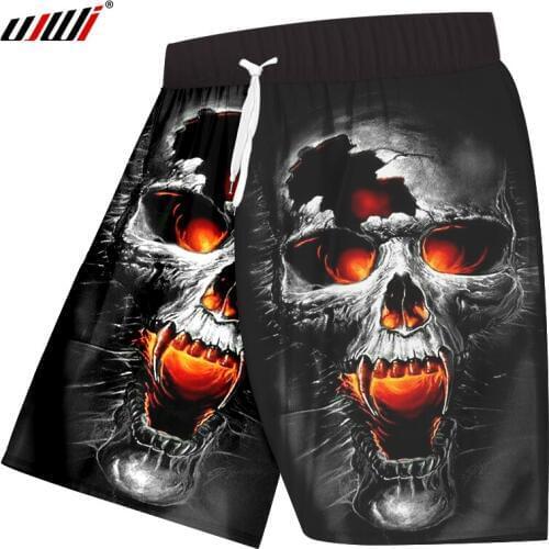 UJWI Casual Shorts Men Black Short Anime Skull Short 3d Print Shorts Mens Summer 2019 New Droppshiping Wholesale