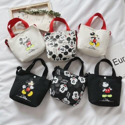 Disney cartoon cute Mickey mouse diagonal shoulder bag portable Korean canvas small bag kid girls coin bags