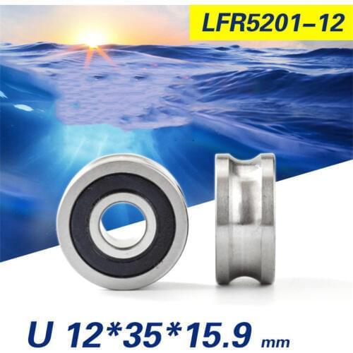 [U1235-16J] 5PCS high loading LFR5201-12 bearing V/U steel U groove type stripping machine chrome steel bearing wheel 1235UV