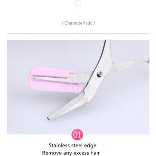 Eyebrow Trimmer Scissor with Comb Facial Hair Removal Grooming Shaping Shaver Cosmetic Makeup Accessories