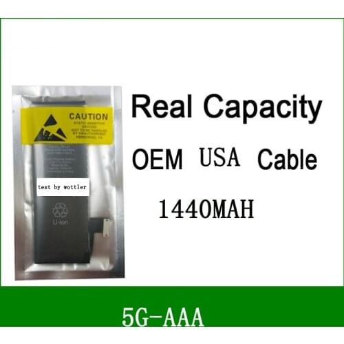 10pcs/lot Real Capacity 1440mAh Core Protection board 3.7V Zero cyclic Battery for iPhone 5 5G replacement repair parts 5G-AAA