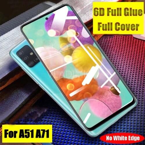 6D Full Cover Glue Tempered Glass for Samsung Galaxy S10 Lite Note 10 M30s M20 A51 A71 A50 A70 A30 A50s A70s Screen Protector