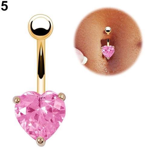 Women Navel Belly Ring Rhinestone Button Bar Heart Star Body Piercing Jewelry new
