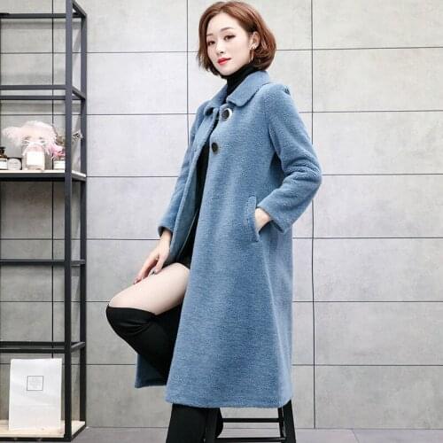 Wool Real Coat 200% Sheep Shearling Fur Coats Women Winter Jacket Female Korean Fashion Jackets Abrigo Mujer YC9262 YY572