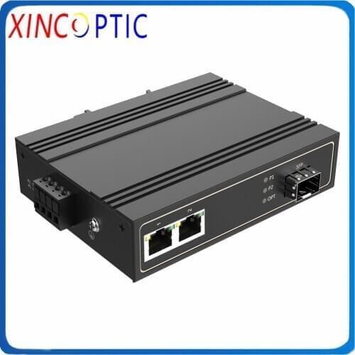 10/100/1000M 1Fiber and 2RJ45 Industrial Switch,-30℃~75℃,1*1000Base-X,2*10/100/1000Base-T,POE Industrial Fiber Media Conventer