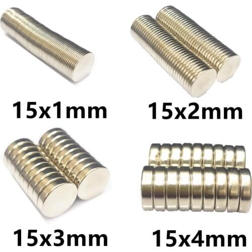 10 20 50PCS/LOT Magnet 15*1 15*2 15*3 15*4 N35 Disc NdFeB MAGNET 15x1 15x2 15x3 15x4 Round Speaker Neodymium Magnets 15mm x 1mm