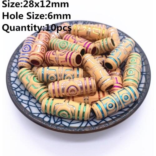 New 28x12mm 10pcs Retro Acrylic Beads Imitation Wood Beads Oval Shape For Handmade DIY Necklace Jewelry Accessories Making#19