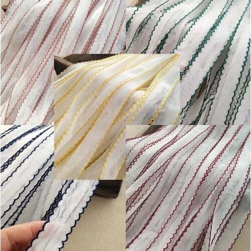 2 Meters/lot Polyester Bilateral Mesh Embroidery Lace Trimmings Dress Accessories Lace Fabric Sewing Crafts Doll Material