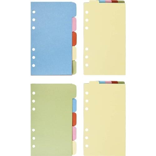 2 Sets Vertical & Horizontal Tabs Paper Divider Index Page Tab Cards For 6-Holes Ring Binders Filofax Notebooks Travel Diary