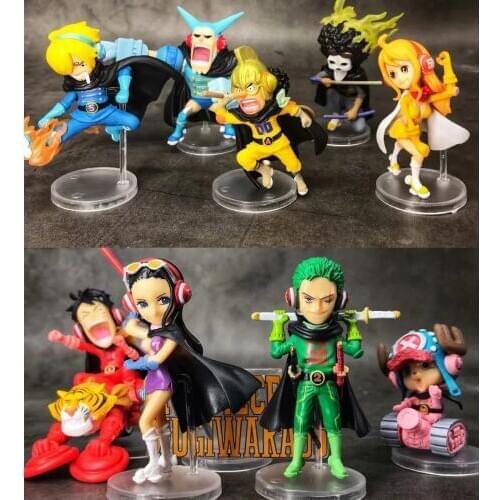5pcs/lot 4-9CM Japanese anime f igure Q version one piece Luffy/Robin/Roronoa Zoro action figure collectible model toys