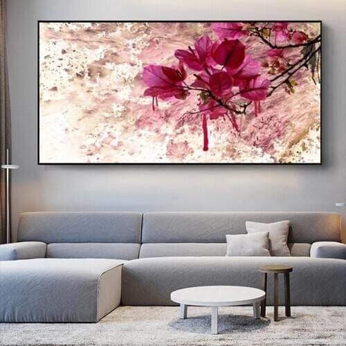 Abstract Red Flower Landscape Canvas Painting Modern Posters and Prints Wall Art Picture for Living Room Home Decoration Cuadros