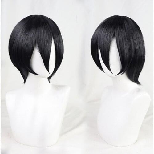 Attack on Titan Mikasa Ackerman Cosplay Wig Short Bob Black Heat Resistant Cosplay Costume Wig