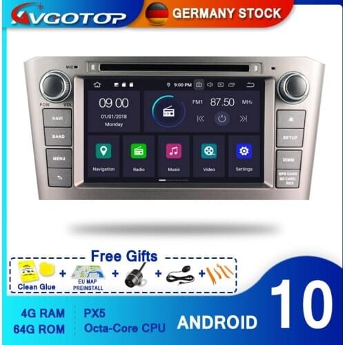 AVGOTOP Android 10 Vehicle Radio GPS DVD Player for TOYOTA AVENSIS 2005-2007 MP3 MP4 Wifi Car Navigation Multimedia