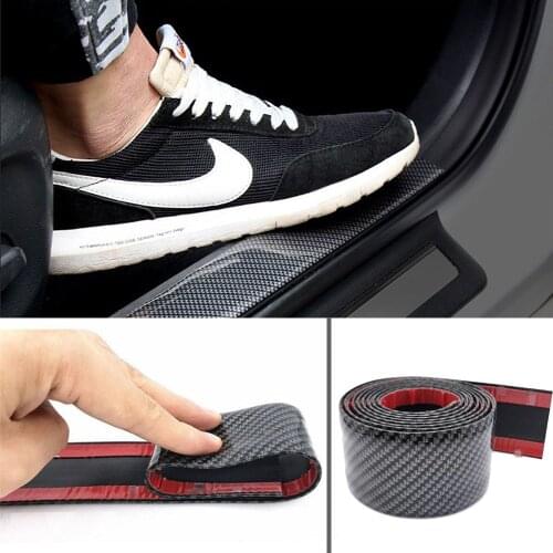 Car Stickers Door Sill Protector Universal Auto 5D Car Stickers Carbon Fiber Car Styling Vinyl Film Anti-scratch Strip