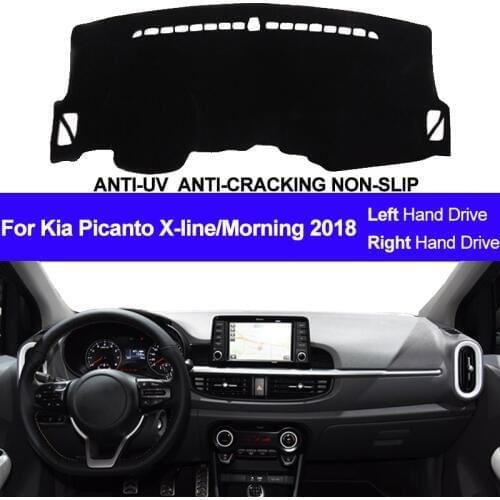 Car Dashboard Cover For Kia Picanto X-line / Morning 2018 Dash Board Dash Mat Pad Carpet Cover Auto Pad Rug Sun Shade Dashmat