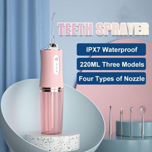 Cordless Oral Irrigator Whitening Teeth 3 Modes USB Rechargeable Water Floss Portable Water Dental Waterproof Flosser Water Jet