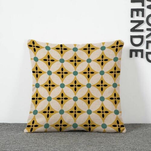 45*45 CM European Simple Linen Contracted Color Pillowcase Super Soft Geometric Patterns Pillow Case Cover Bedroom Living Room