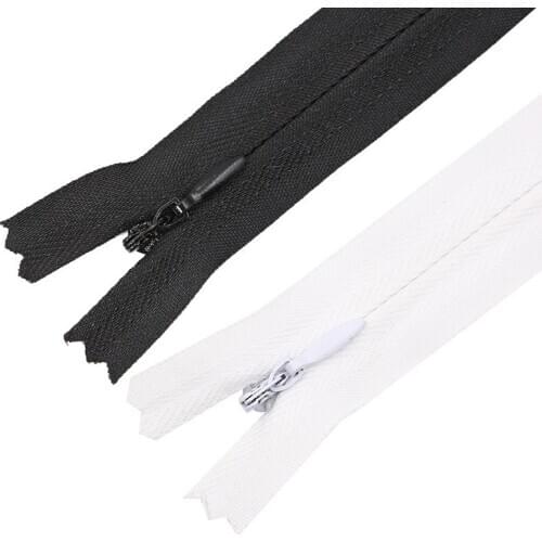 5 Pieces Black Zip Skirt Pants Zipper Accessories Long Dress Quilt Cover Clothes Hidden Dark Chain White zipper
