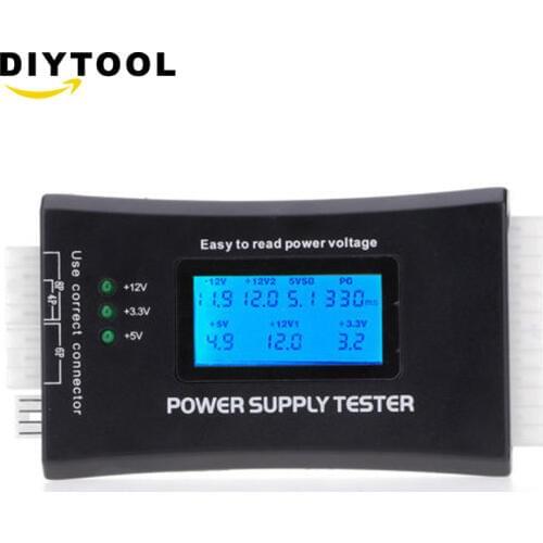 1PCS Digital LCD Power Supply Tester Multifunction Computer 20 24 Pin LCD HD ATX BTX Voltage Test Source battery tester