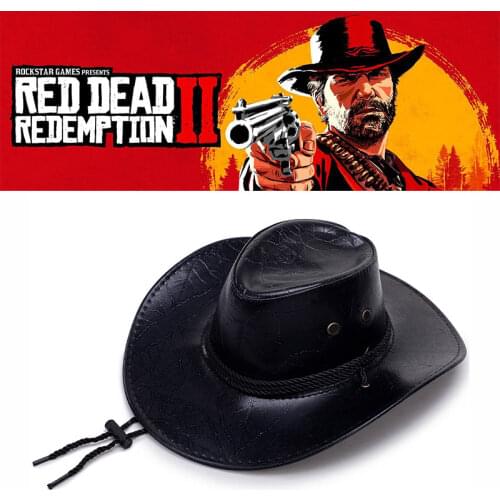 Game Red Dead Redemption 2 Cowboy Hat Cosplay Costume Prop Hats Leather Unisex