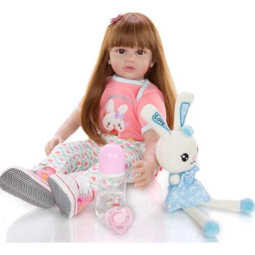 60cm big reborn toddler princess Handmade Silicone vinyl adorable bebe reborn Bonecas girl kid fashion doll gift toys