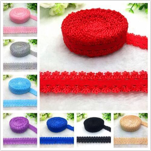 16 Colors 5 Yards 3/4"(20mm) Bilateral Crown Elastic Band Multirole Trim Ribbon Sewing Spandex Lace Trim Waist Garment Accessory