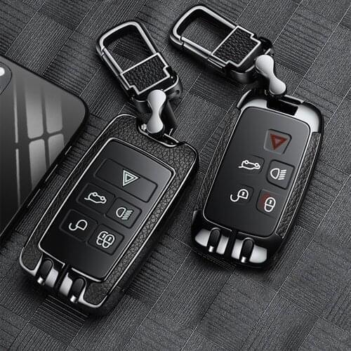 Metal Car Key Case Cover Key Shell Auto Key Chain For Land Rover Range Rover Evoque 2012 2015-2018 For Jaguar Car Accessories