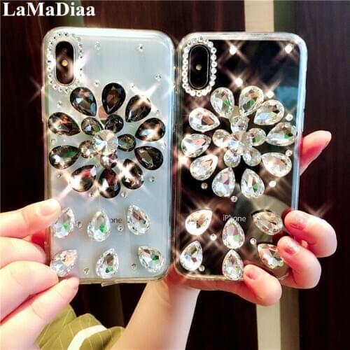 Fashion Glitter Rhinestone Case Diamond Bling Phone Case Cover Coque For Samsung S6 S7 S8 S9 S10 S20 PLUS Note 5 8 9 10 Plus