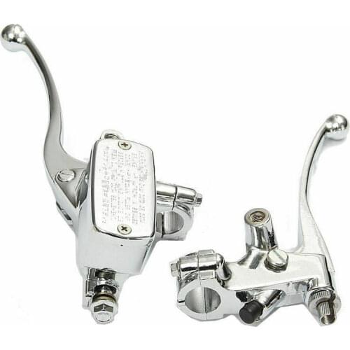 Motorcycle Chrome Billet Aluminum 7/8" 22mm Handlebar Brake Clutch Master Cylinder Levers For Touring Cruiser Chopper Dirt bike
