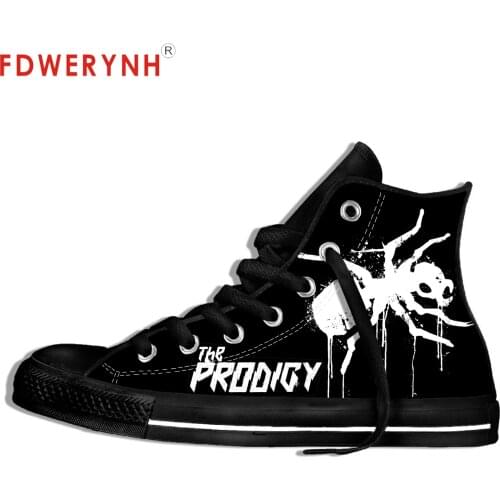 Mens Canvas Casual Shoes THE PRODIGY EXPERIENCE THE PRODIGY Metal Rock Band Wo3D Print Mens Customize Pattern Lightweight Shoes