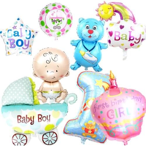 Boys and Girls Series Modeling Aluminum Film Balloon Baby Shower Gender Revealing Birthday Party Decoration