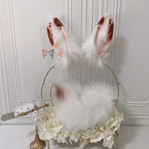 MMGG New Speckle Rabbit Ears Hairhoop Beast Style Headwear Anime Cosplay Costume Accessories for Christmas Fancy Gift