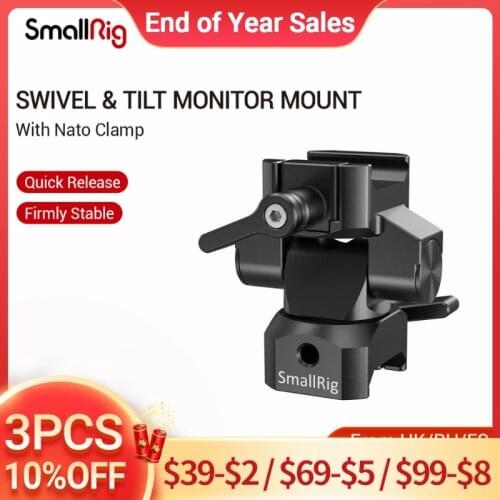 SmallRig Swivel and Tilt Monitor Mount with Nato Clamp(Both Sides)For 5”and 7” Screen Monitor EVF Mount - 2385