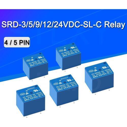 5PCS Relay SRD-12VDC-SL-C SRD-12VDC-SL SRD-12VDC SRD-12V relays 4/5PINS 12V DC High Quality