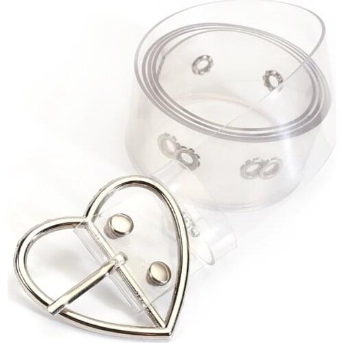 Women Clear Full Grommet Belt Female Disigner Punk Rivet Pin Buckle Waist Resin Plastic Trouser Jeans Transparent Belts