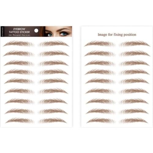 Eyebrow Sticker Waterproof Ecological Makeup 6D Brown Sticky Lasting Eyebrow Long Sticker Cosmetic V8K1