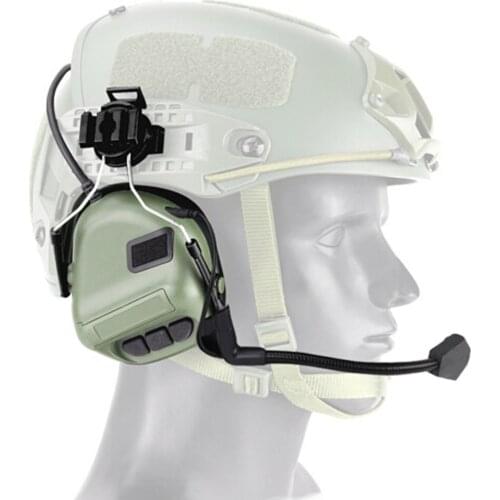 ABS Tactical Headset Helmet-type Game Headphone Fifth Generation Chip Headset Removable Design for Hunting Tactical green
